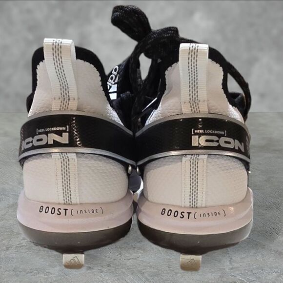 Men's Adidas Icon 7 Boost Metal Baseball Cleat Black/White SZ 12.5 NEW FY4178 - Picture 9 of 9